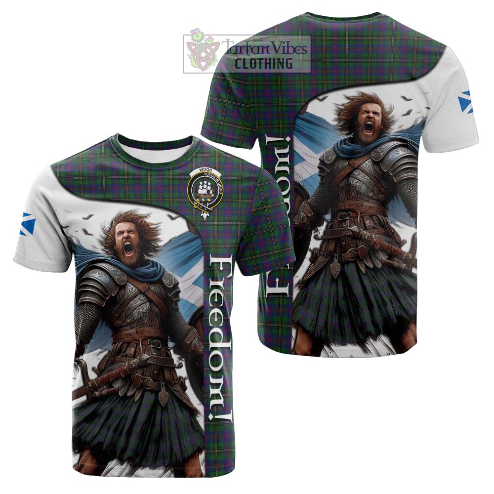Tartan Vibes Clothing Wood Crest Tartan Cotton T-shirt Inspired by the Freedom of Scottish Warrior