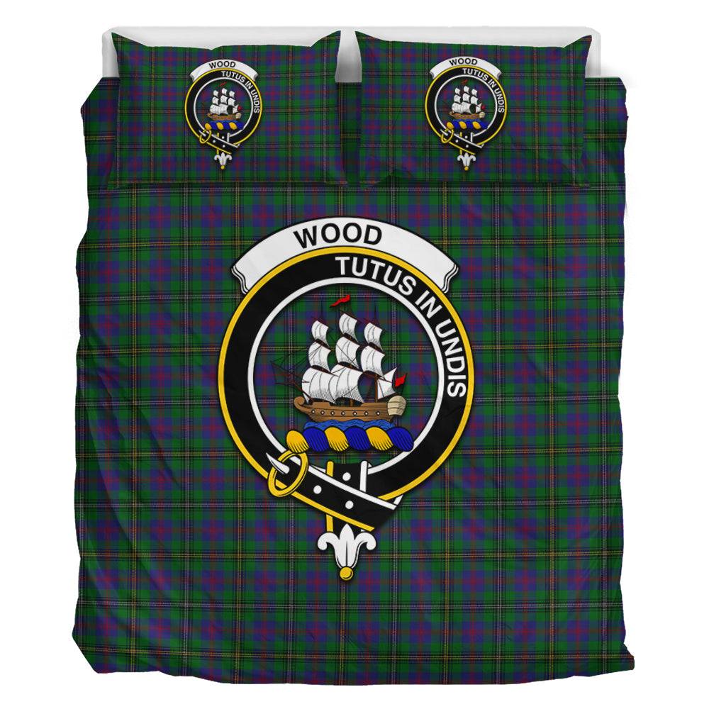 Wood Tartan Bedding Set with Family Crest - Tartan Vibes Clothing