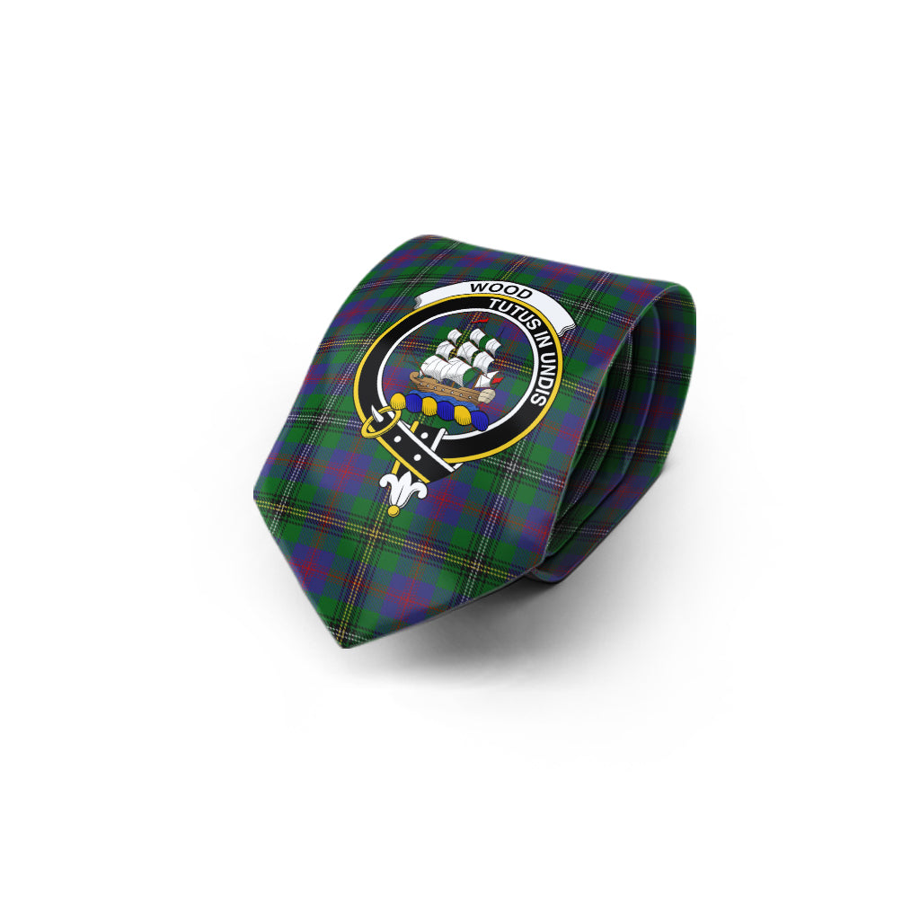 Wood Tartan Classic Necktie with Family Crest - Tartan Vibes Clothing