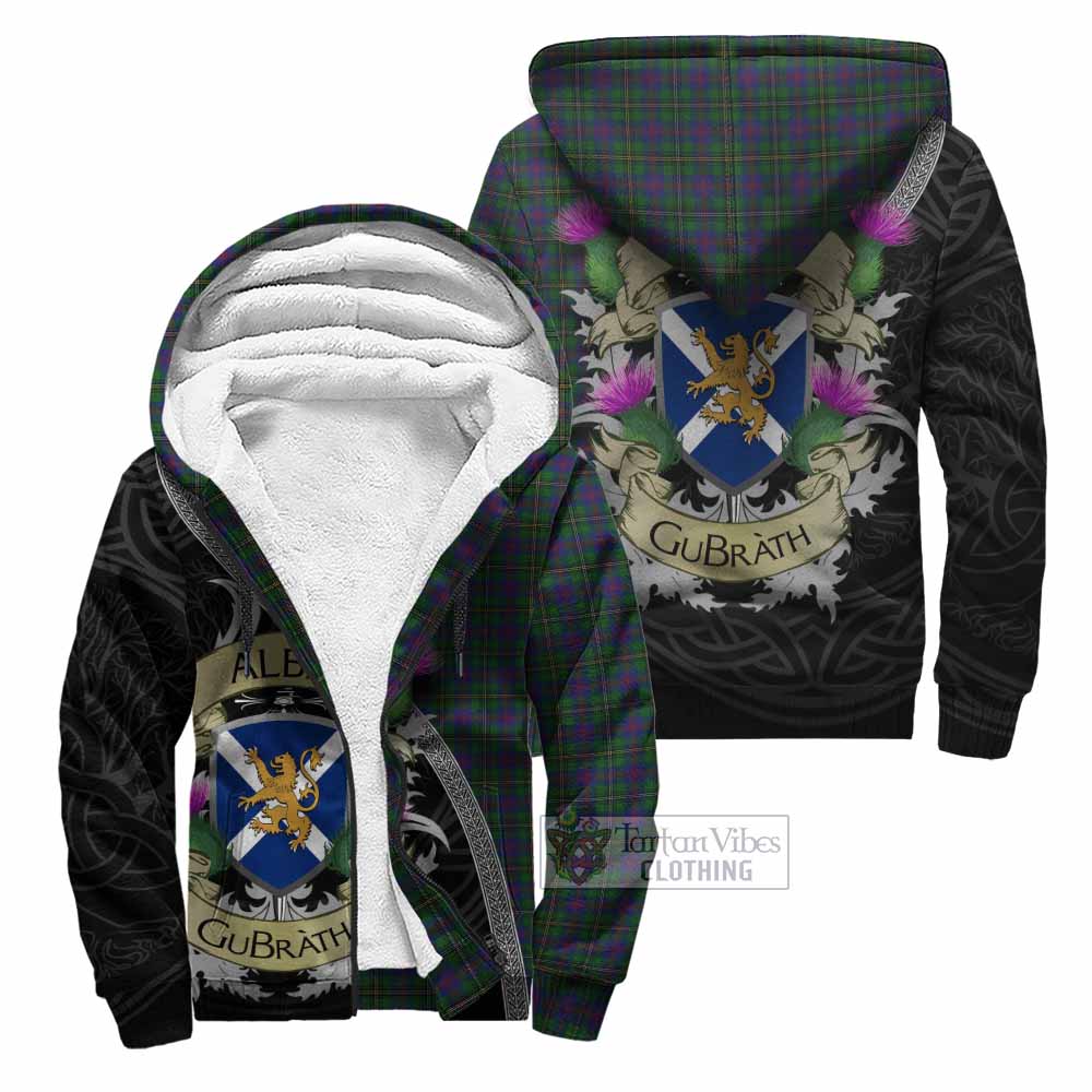 Tartan Vibes Clothing Wood Tartan Family Crest Sherpa Hoodie Lion Rampant Royal Thistle Shield Celtic Inspired
