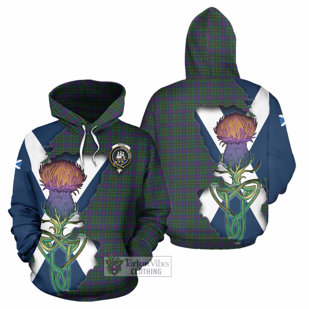 Tartan Vibes Clothing Wood Tartan Family Crest Hoodie Scottish Thistle Celtic Inspired