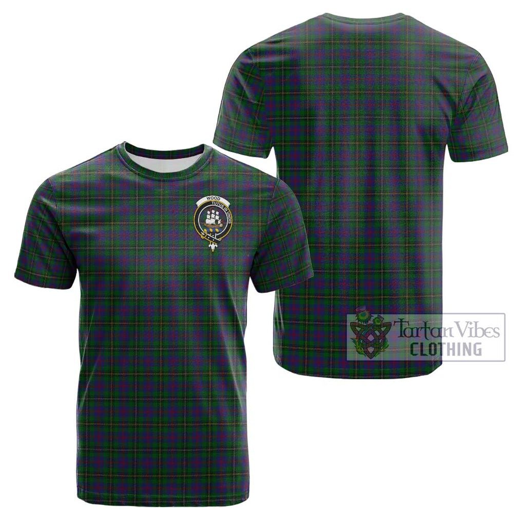 Wood Tartan Cotton T-Shirt with Family Crest Kid's Shirt - Tartanvibesclothing Shop