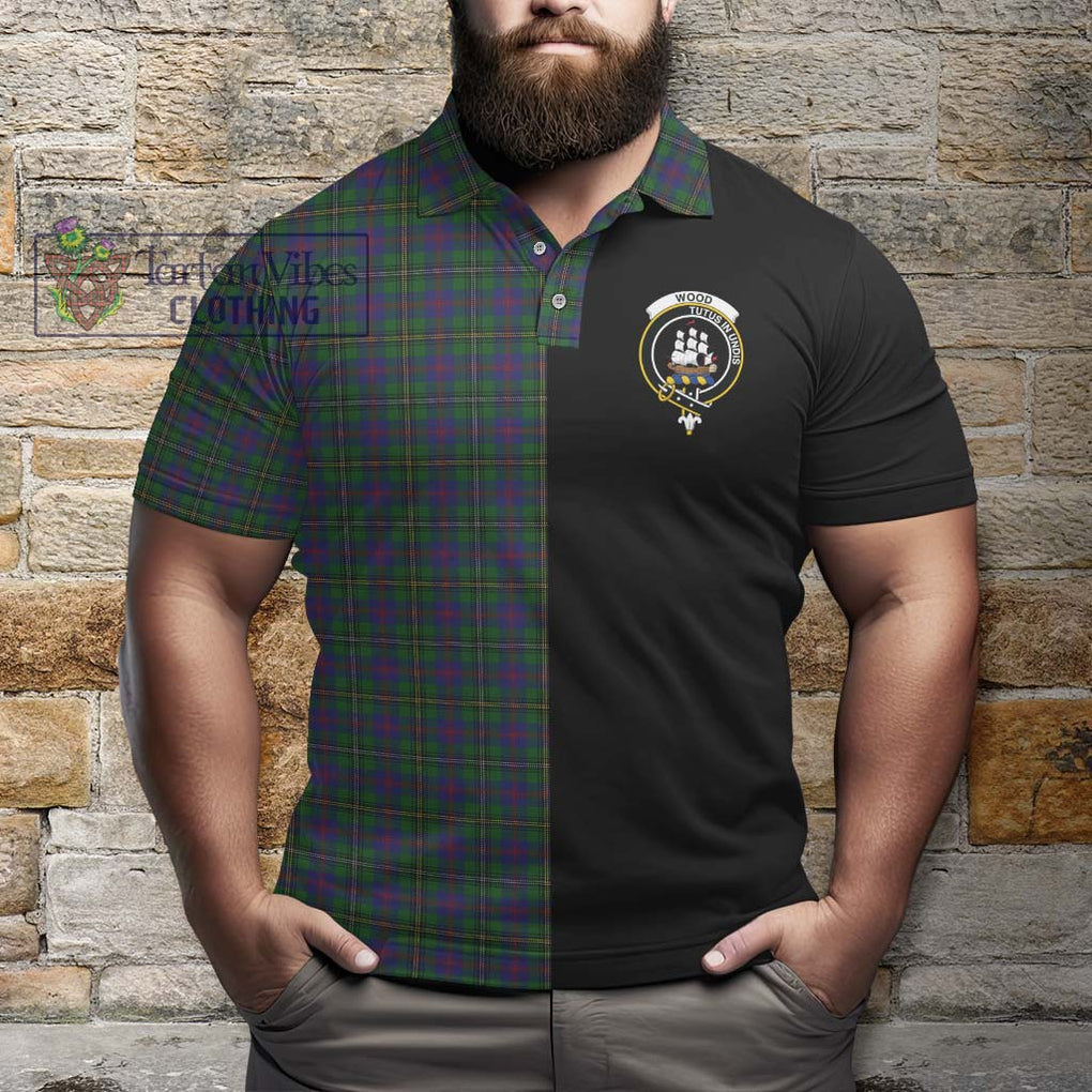 Wood Tartan Polo Shirt with Family Crest and Half Of Me Style - Tartanvibesclothing Shop