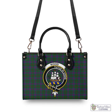 Wood Tartan Luxury Leather Handbags with Family Crest - Tartan Vibes Clothing