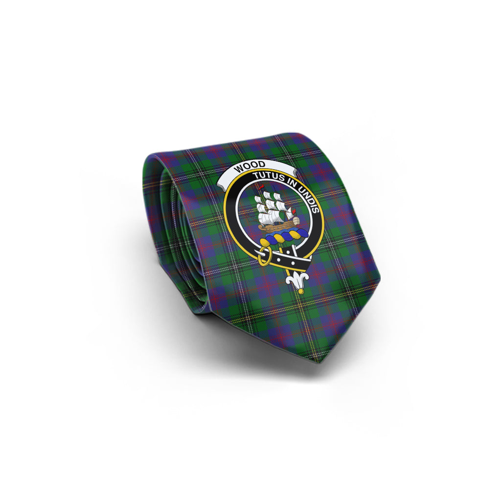 Wood Tartan Classic Necktie with Family Crest - Tartan Vibes Clothing