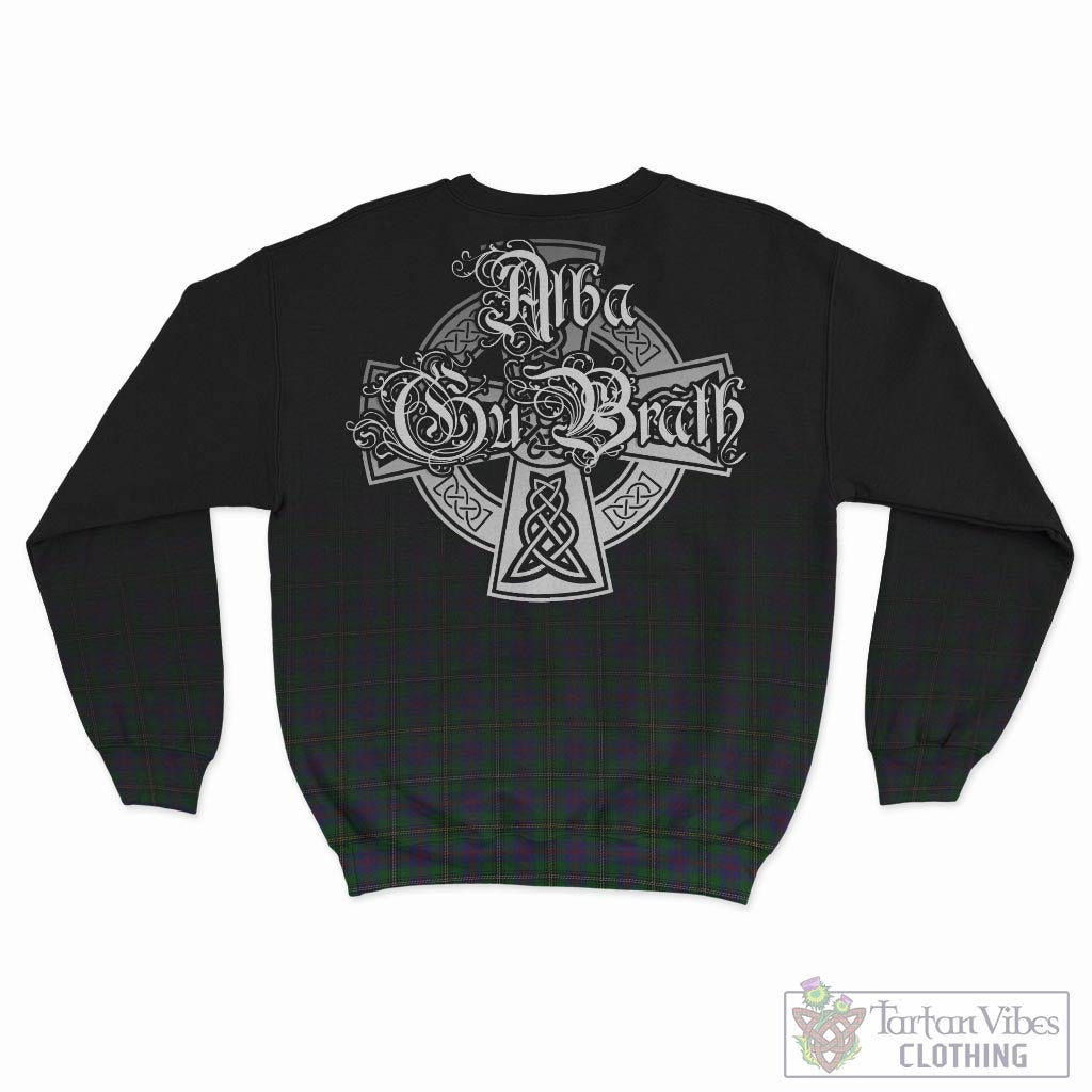 Tartan Vibes Clothing Wood Tartan Sweatshirt Featuring Alba Gu Brath Family Crest Celtic Inspired