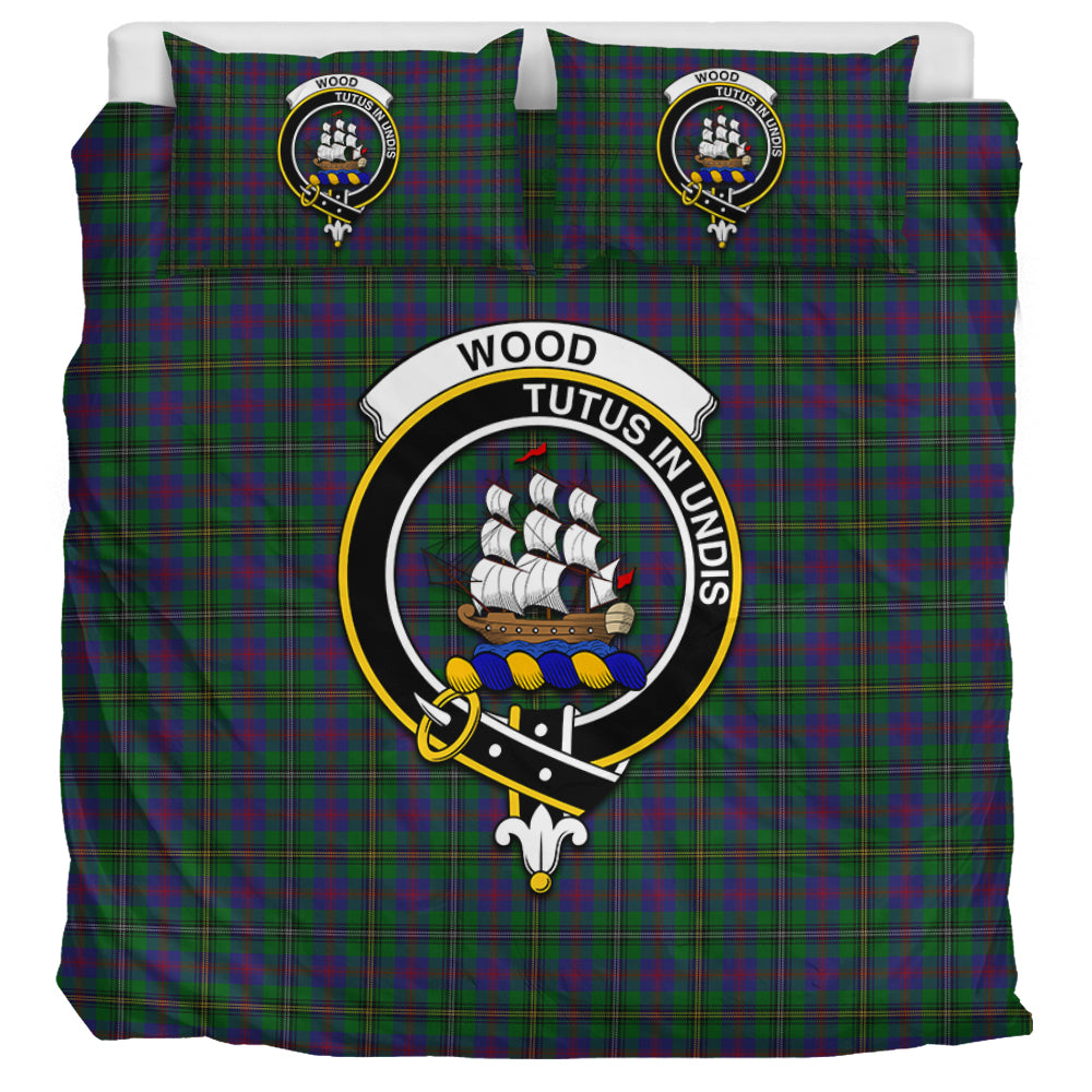 Wood Tartan Bedding Set with Family Crest UK Bedding Set UK Super King 104*94 inch - Tartan Vibes Clothing