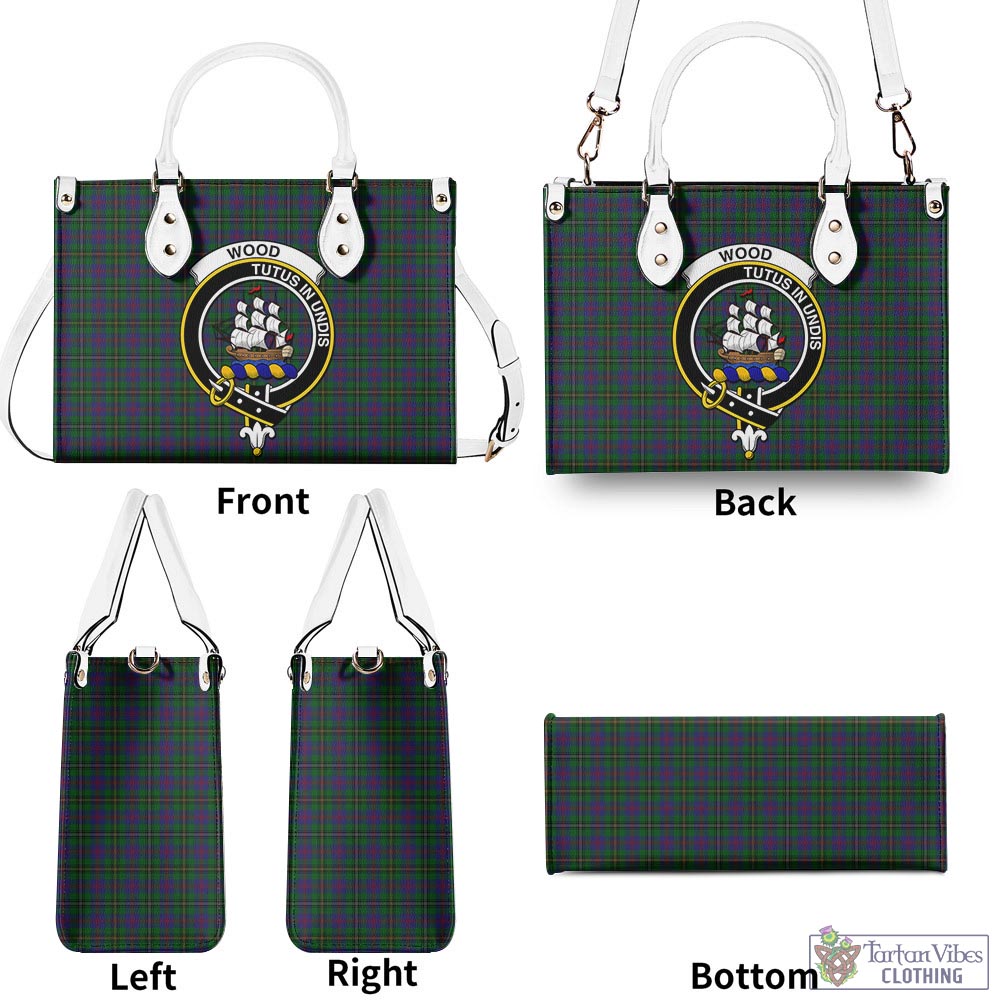 Tartan Vibes Clothing Wood Tartan Luxury Leather Handbags with Family Crest
