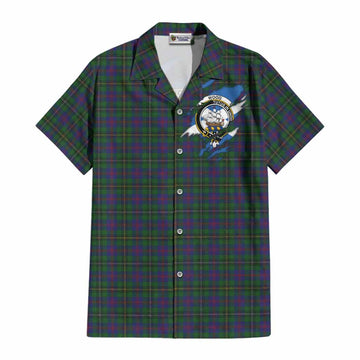 Wood Clan Crest In Me Tartan Cotton Hawaiian Shirt Scotland Flag Style