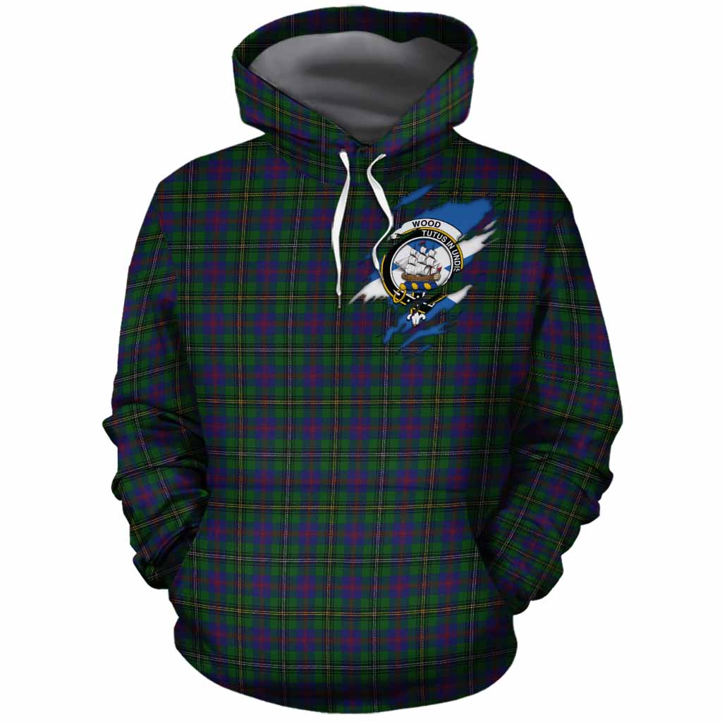 Wood Clan Crest In Me Tartan Cotton Hoodie Scotland Flag Style