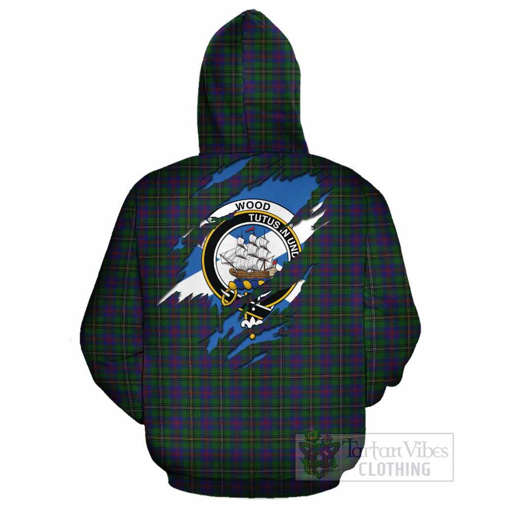 Wood Clan Crest In Me Tartan Cotton Hoodie Scotland Flag Style