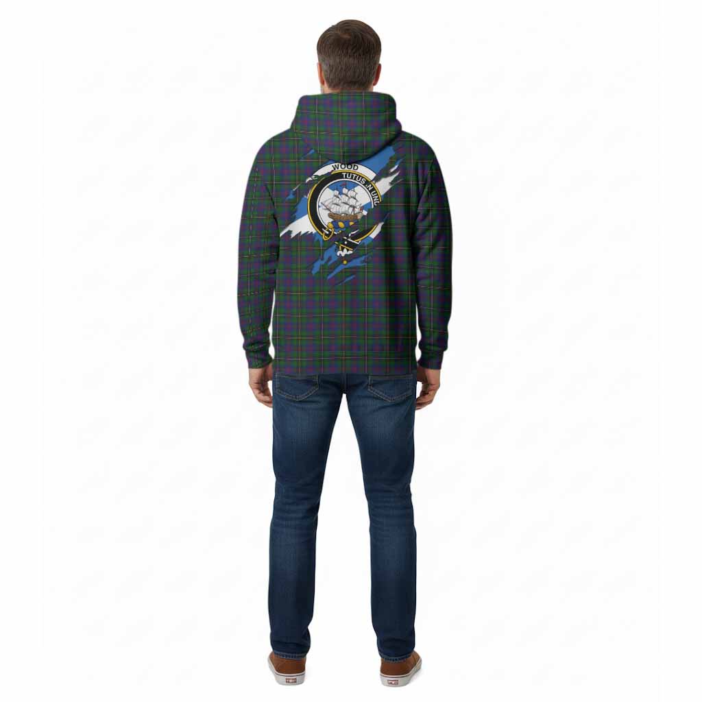 Wood Clan Crest In Me Tartan Cotton Hoodie Scotland Flag Style