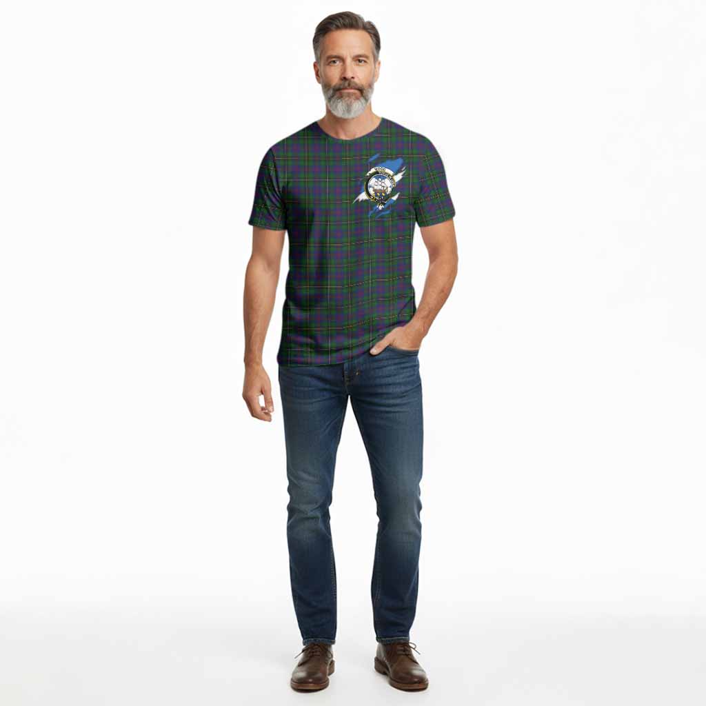 Wood Clan Crest In Me Tartan Cotton T-shirt Scotland Flag Style