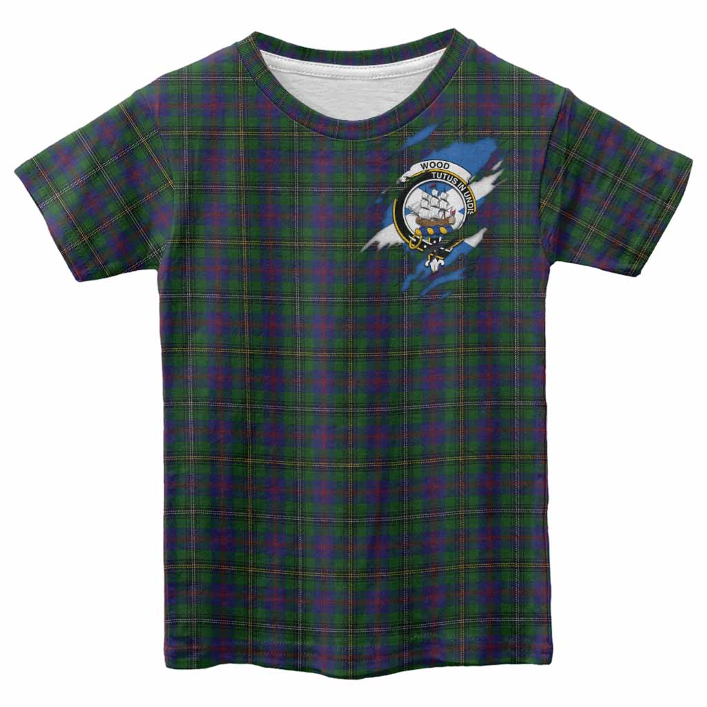 Wood Clan Crest In Me Tartan Kid T-shirt Scotland Flag Style