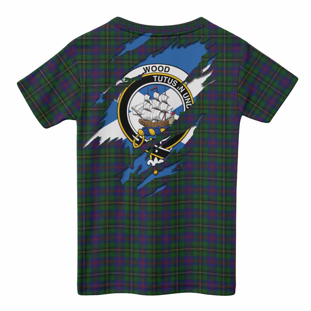 Wood Clan Crest In Me Tartan Kid T-shirt Scotland Flag Style