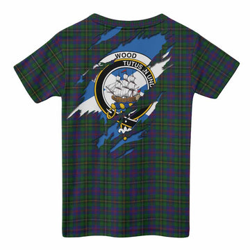 Wood Clan Crest In Me Tartan Kid T-shirt Scotland Flag Style