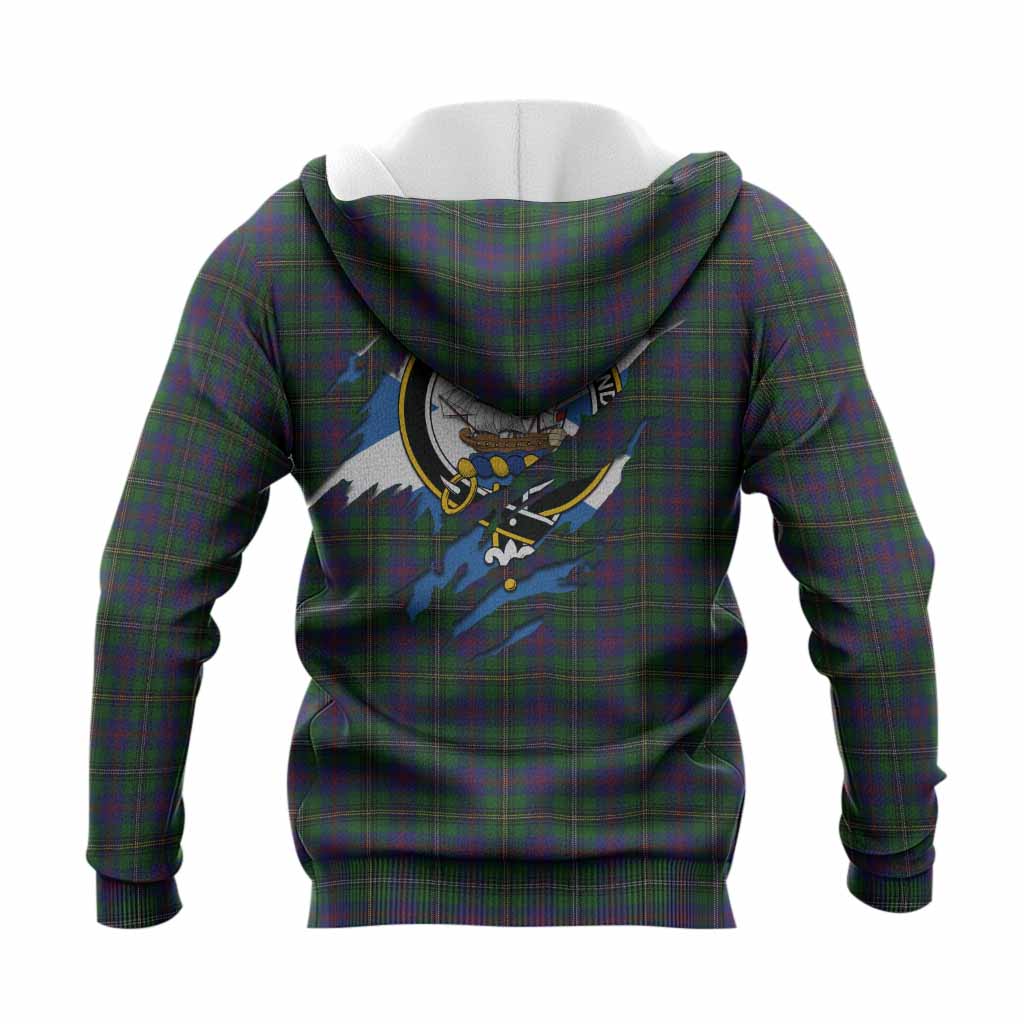 Wood Clan Crest In Me Tartan Knitted Hoodie Scotland Flag Style