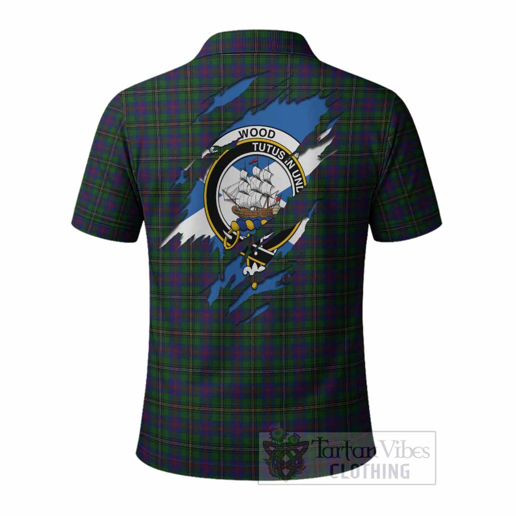 Wood Clan Crest In Me Tartan Polo Shirt Scotland Flag Style