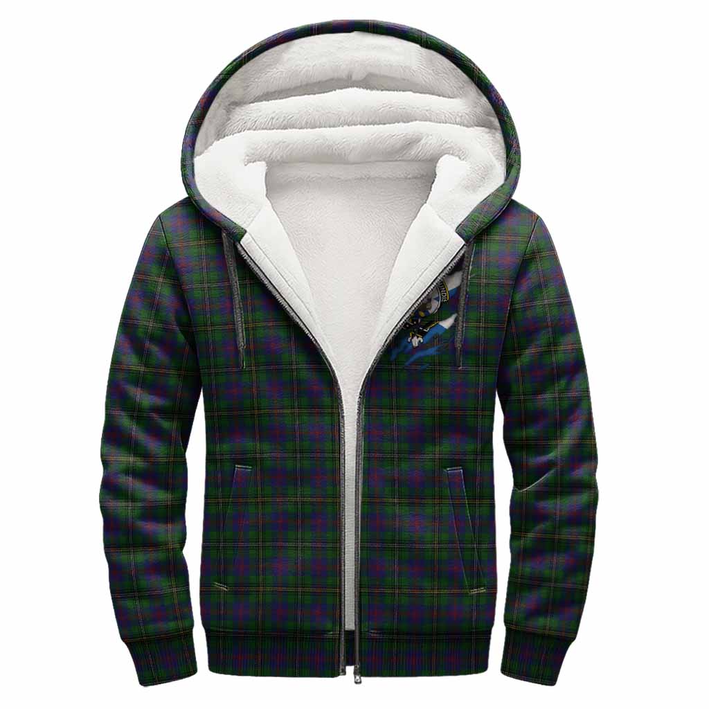 Wood Clan Crest In Me Tartan Sherpa Hoodie Scotland Flag Style
