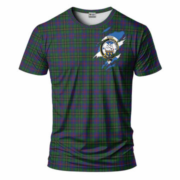 Wood Clan Crest In Me Tartan T-Shirt Scotland Flag Style