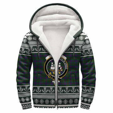 Wood Clan Tartan Christmas Fleece Hoodie with Family Crest