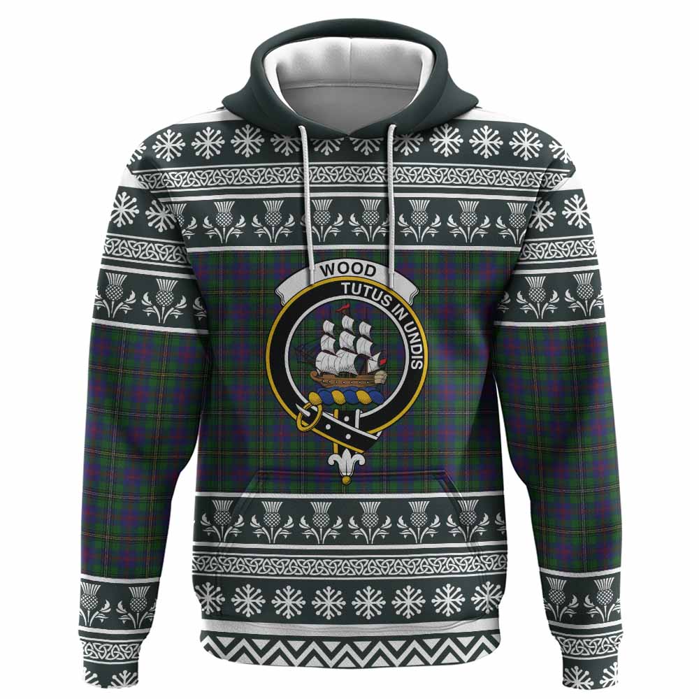 Wood Clan Tartan Christmas Hoodie with Family Crest - Tartan Vibes Clothing