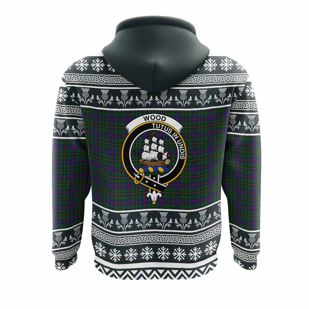 Wood Clan Tartan Christmas Hoodie with Family Crest - Tartan Vibes Clothing