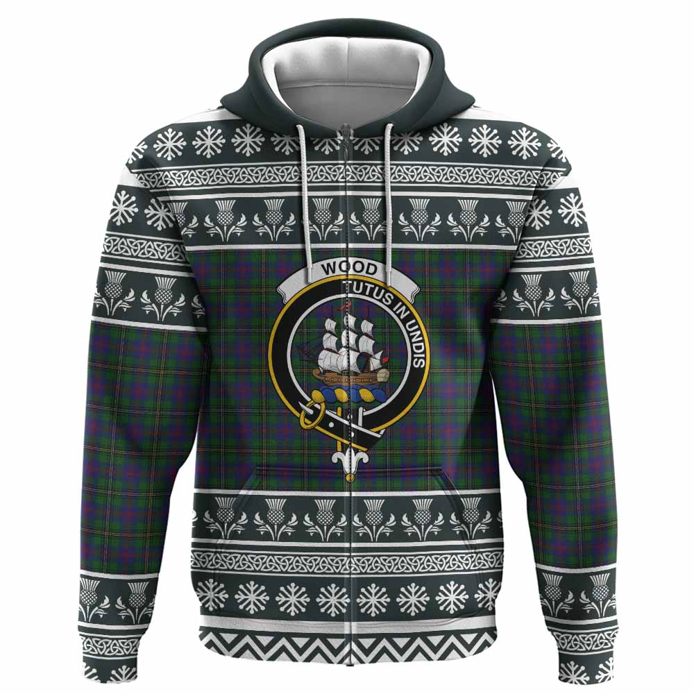 Wood Clan Tartan Christmas Hoodie with Family Crest - Tartan Vibes Clothing