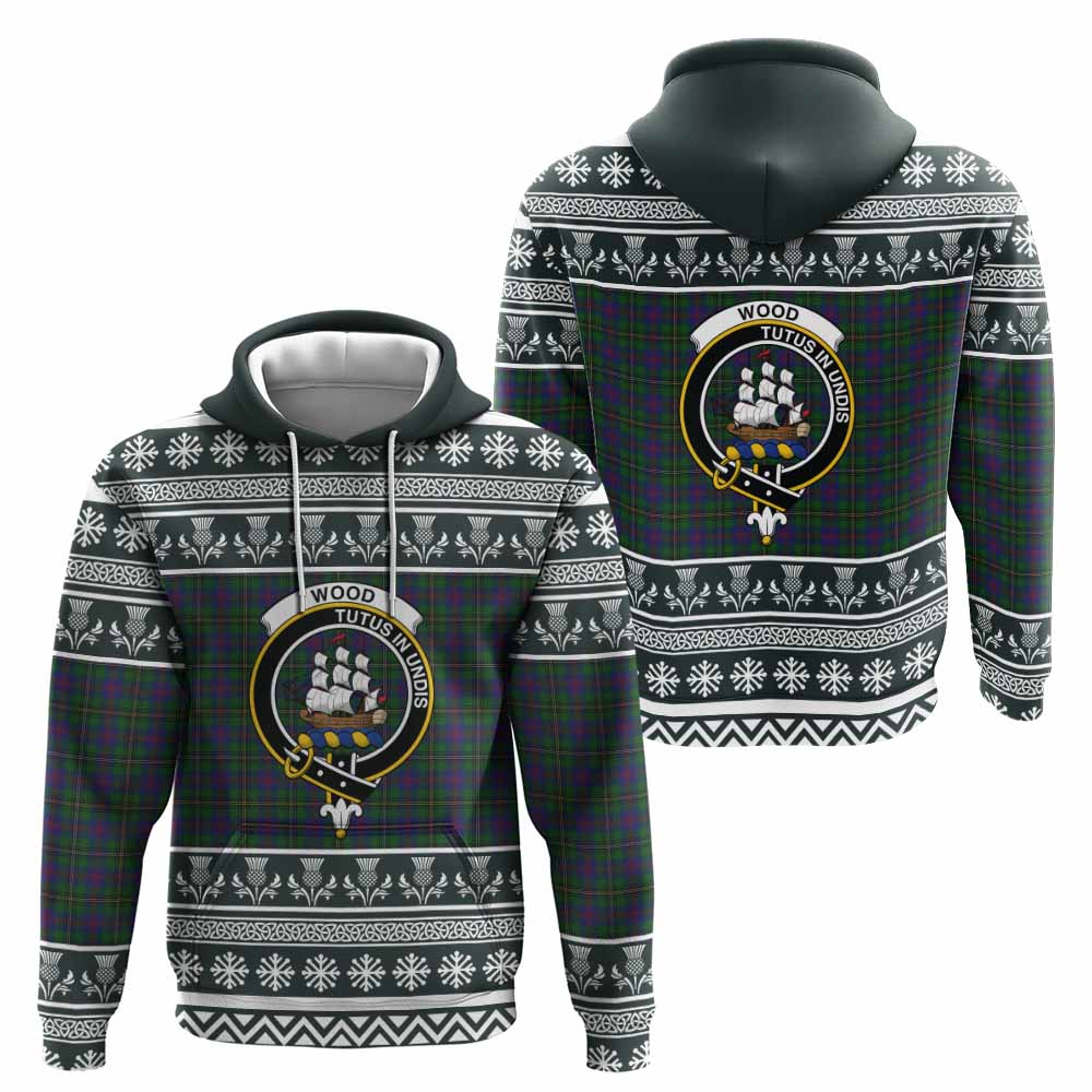 Wood Clan Tartan Christmas Hoodie with Family Crest - Tartan Vibes Clothing