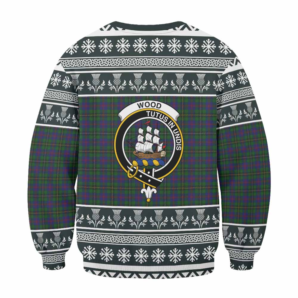 Wood Clan Tartan Christmas Sweatshirt with Family Crest - Tartan Vibes Clothing