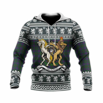 Wood Clan Tartan Crest Christmas Knitted Hoodie Coat of Arms Funny Style