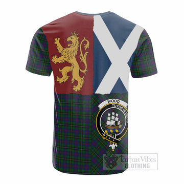 Wood Crest Tartan Cotton T-shirt with Lion Rampant Saltire Style
