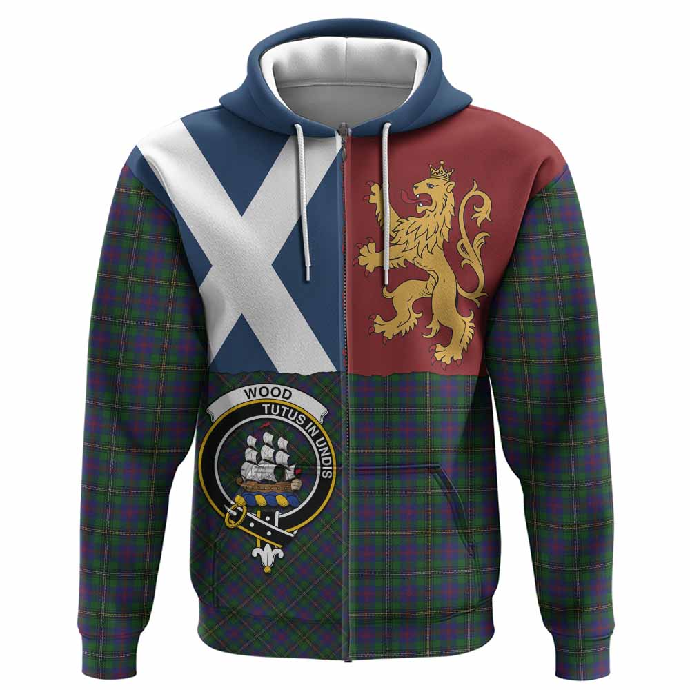Wood Crest Tartan Hoodie with Lion Rampant Saltire Style