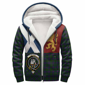 Wood Crest Tartan Sherpa Hoodie with Lion Rampant Saltire Style