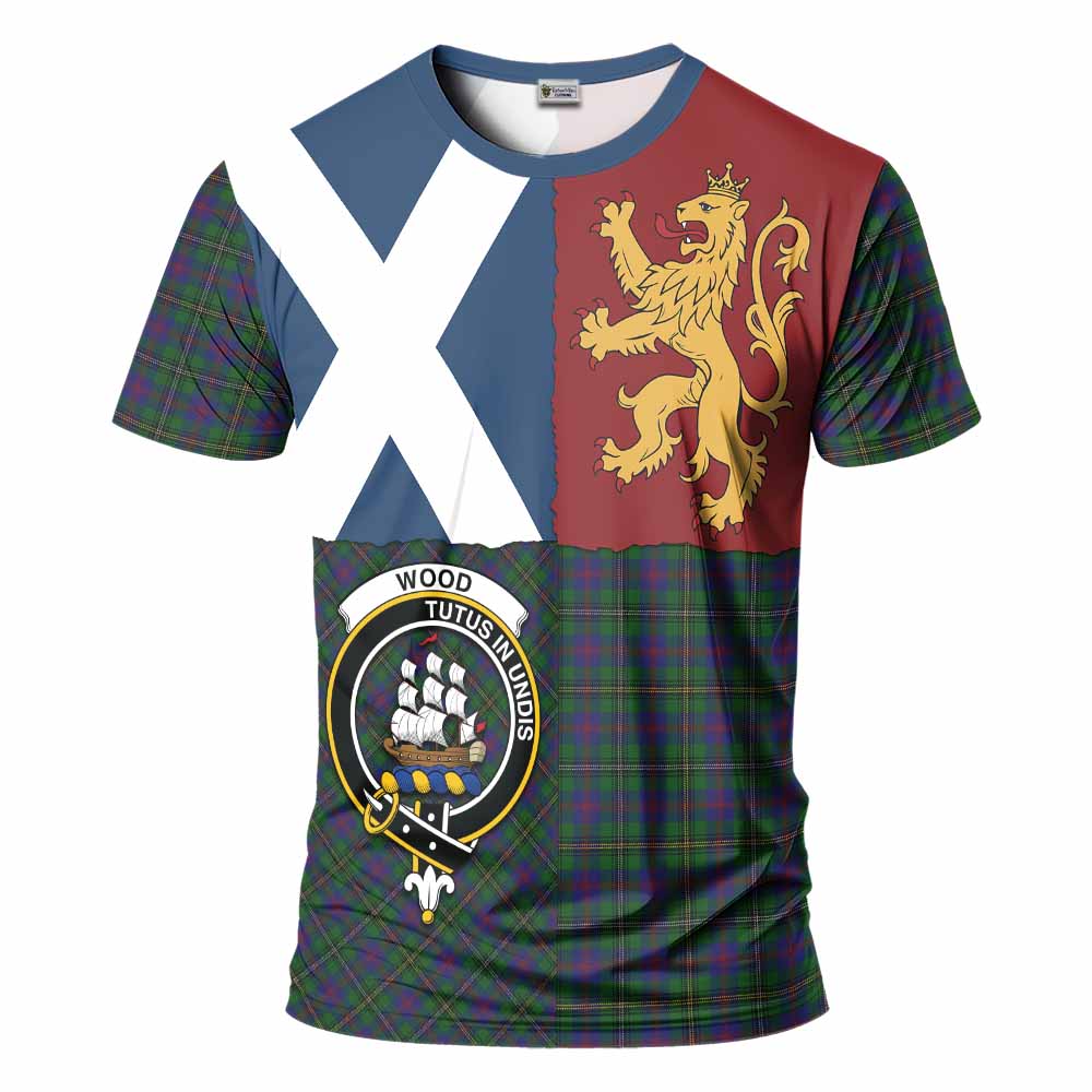 Wood Crest Tartan T-Shirt with Lion Rampant Saltire Style