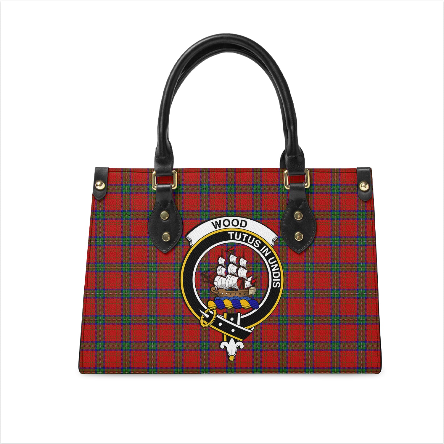 wood-dress-tartan-leather-bag-with-family-crest