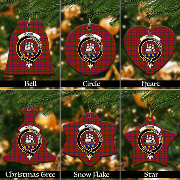 Wood Dress Tartan Christmas Ornaments with Family Crest