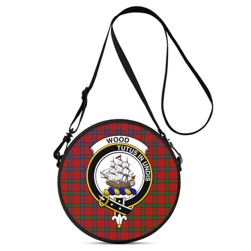 Wood Dress Tartan Round Satchel Bags with Family Crest