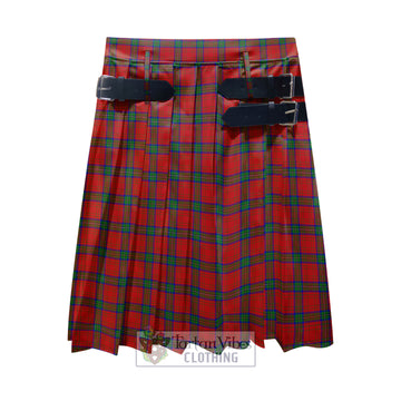 Wood Dress Tartan Men's Pleated Skirt - Fashion Casual Retro Scottish Kilt Style