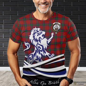 Wood Dress Tartan T-Shirt with Alba Gu Brath Regal Lion Emblem