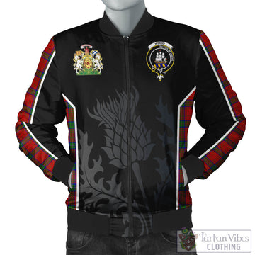 Wood Dress Tartan Bomber Jacket with Family Crest and Scottish Thistle Vibes Sport Style