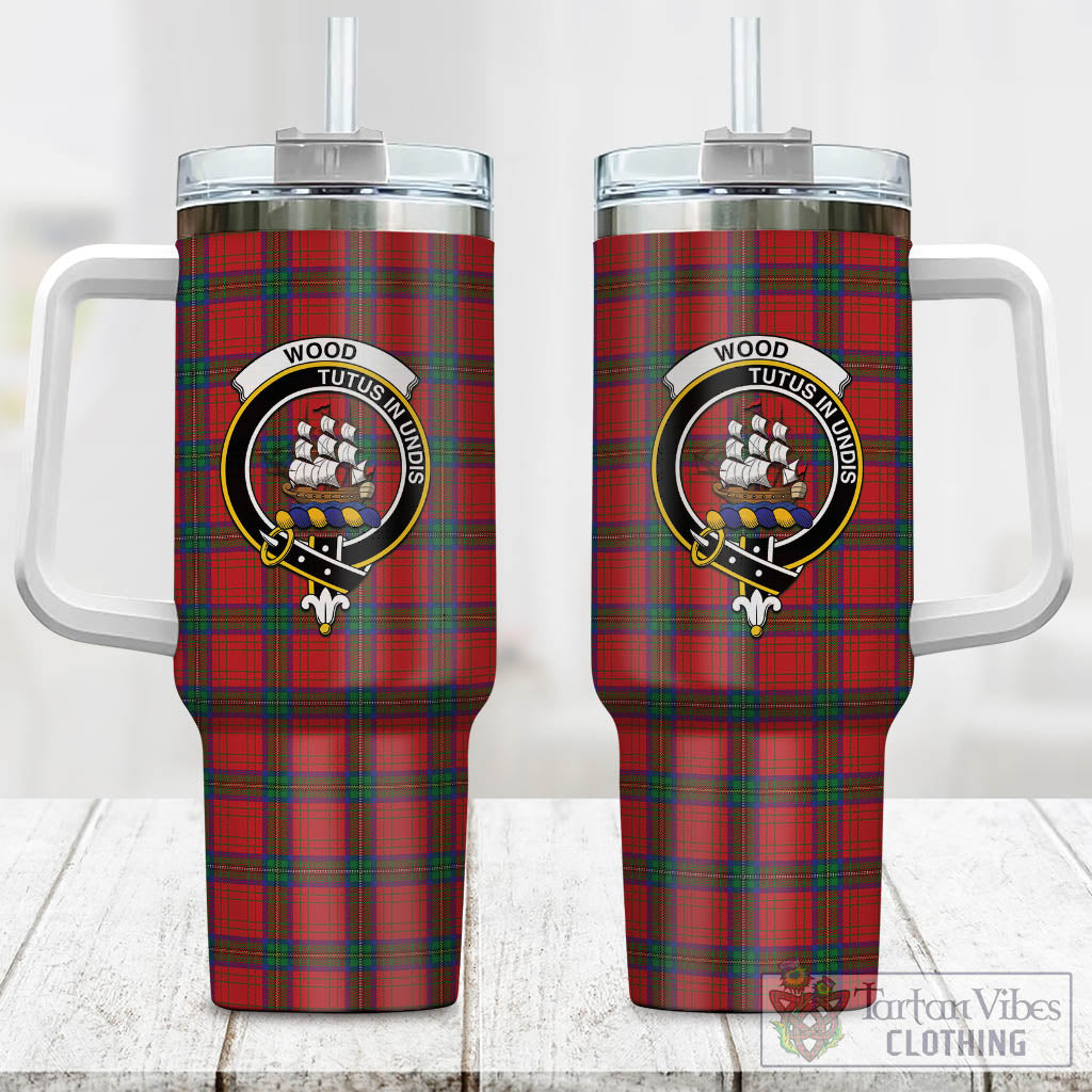 Tartan Vibes Clothing Wood Dress Tartan and Family Crest Tumbler with Handle