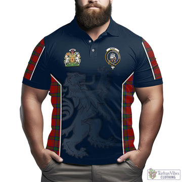 Wood Dress Tartan Men's Polo Shirt with Family Crest and Lion Rampant Vibes Sport Style