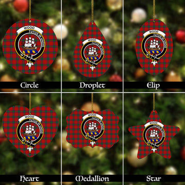 Wood Dress Tartan Christmas Ornaments with Family Crest