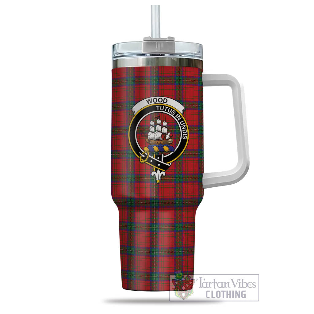 Tartan Vibes Clothing Wood Dress Tartan and Family Crest Tumbler with Handle