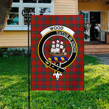 Wood Dress Tartan Flag with Family Crest