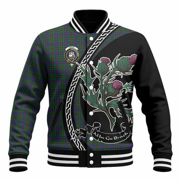 Wood Family Crest Tartan Baseball Jacket Alba Thistle Inspired