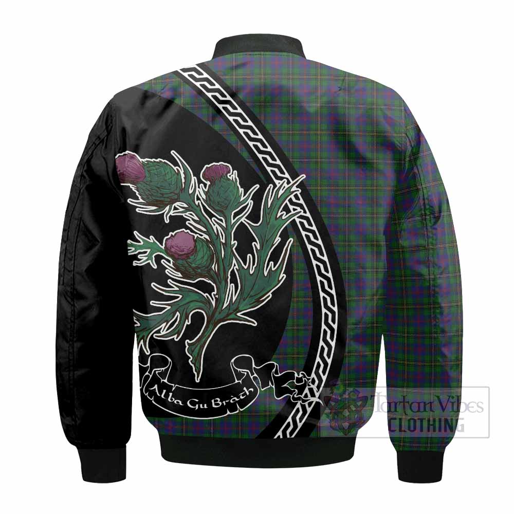 Wood Family Crest Tartan Bomber Jacket Alba Thistle Inspired - Tartan Vibes Clothing