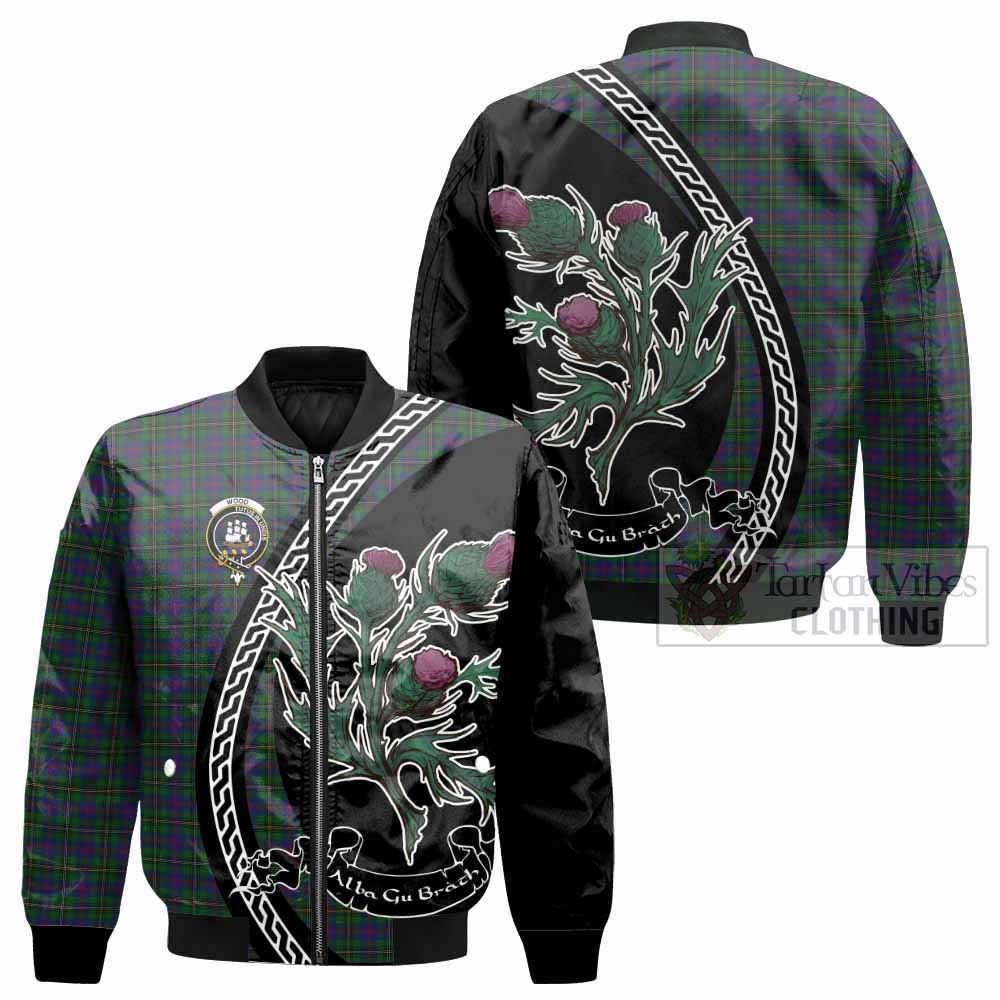 Wood Family Crest Tartan Bomber Jacket Alba Thistle Inspired - Tartan Vibes Clothing