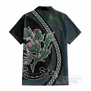 Wood Family Crest Tartan Cotton Hawaiian Shirt Alba Thistle Inspired